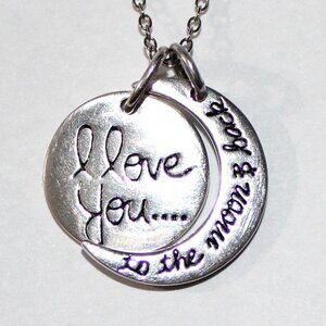 Sterling Silver Love You To The Moon & Back Necklace